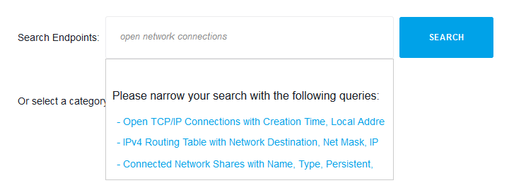 ti_search_screen How to get a list of active TCP connections on all domain computers with help of WMI query or Powershell script and save a list tcp connections in CSV file - search query