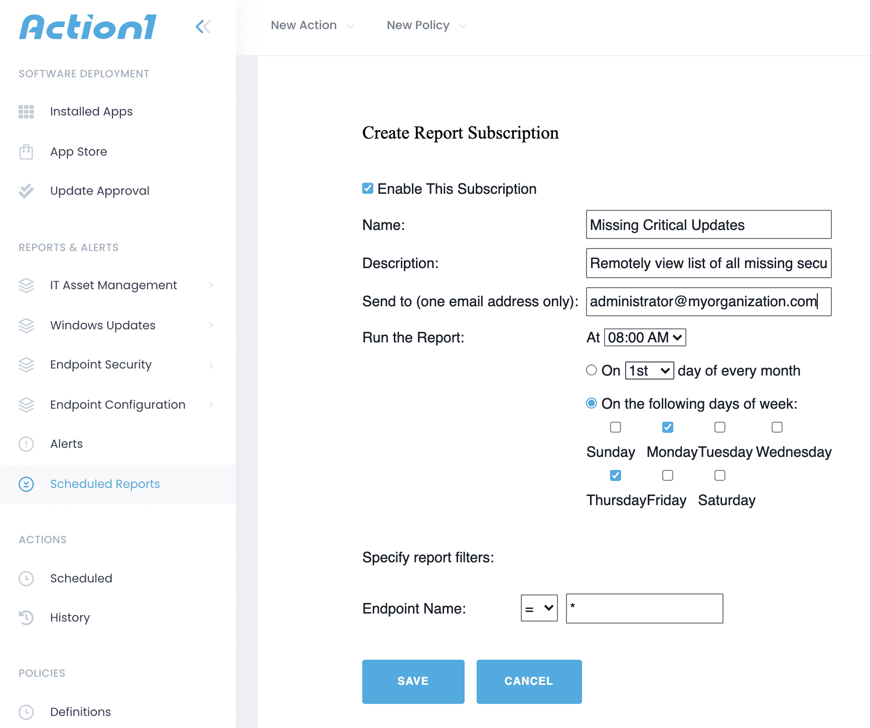 report-subscription Creating a report subscription