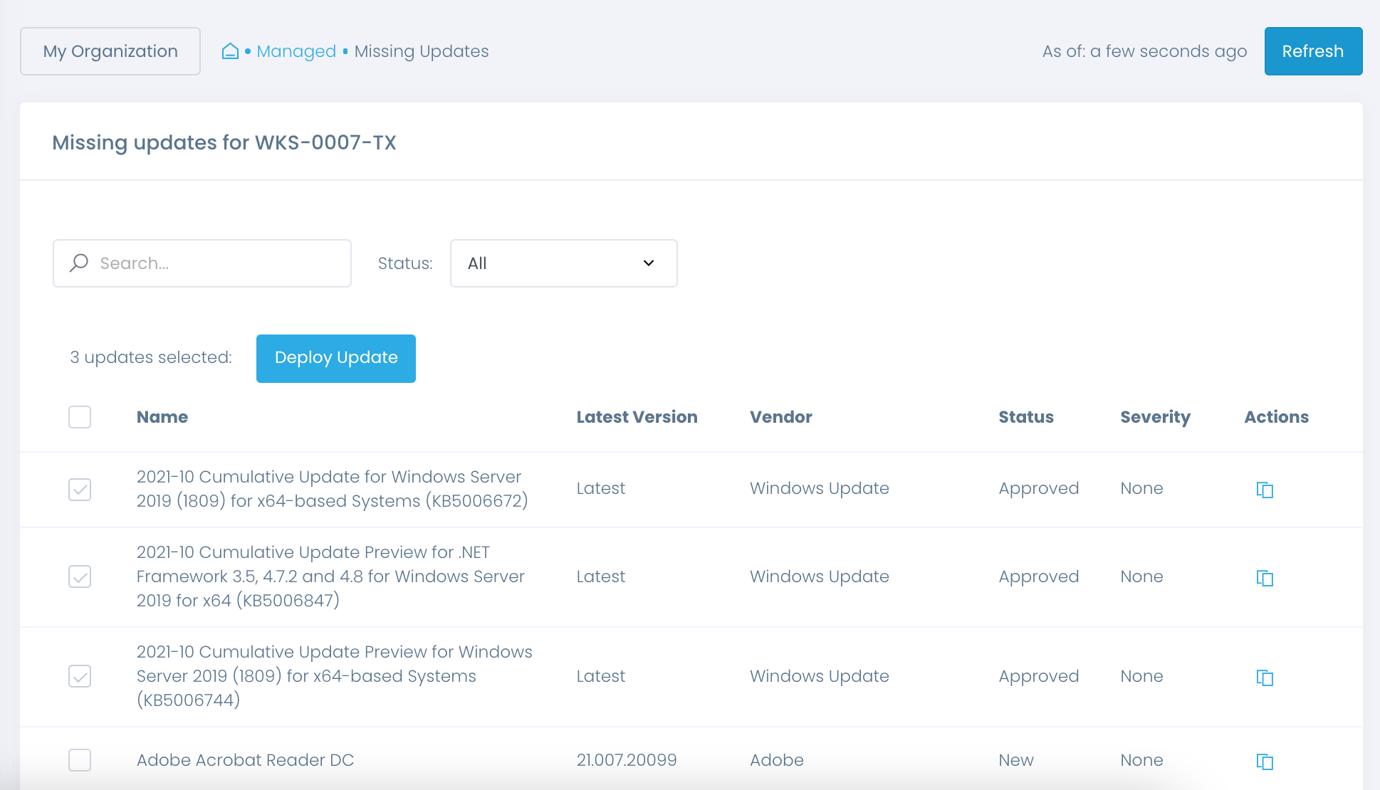 identify-missing-specific-endpoint find missing patches action1