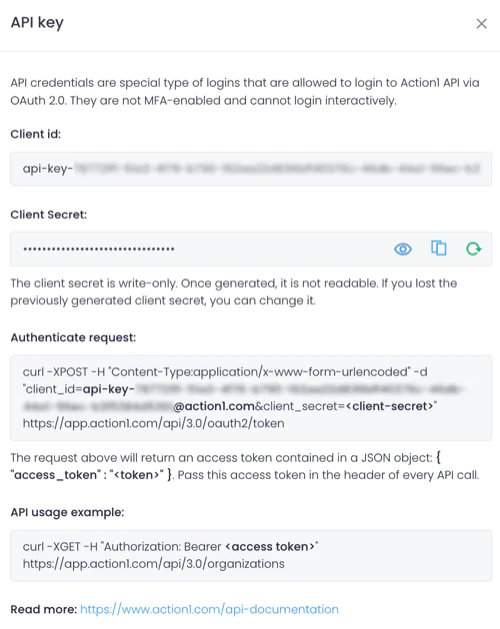 api-new-key Adding new API credentials
