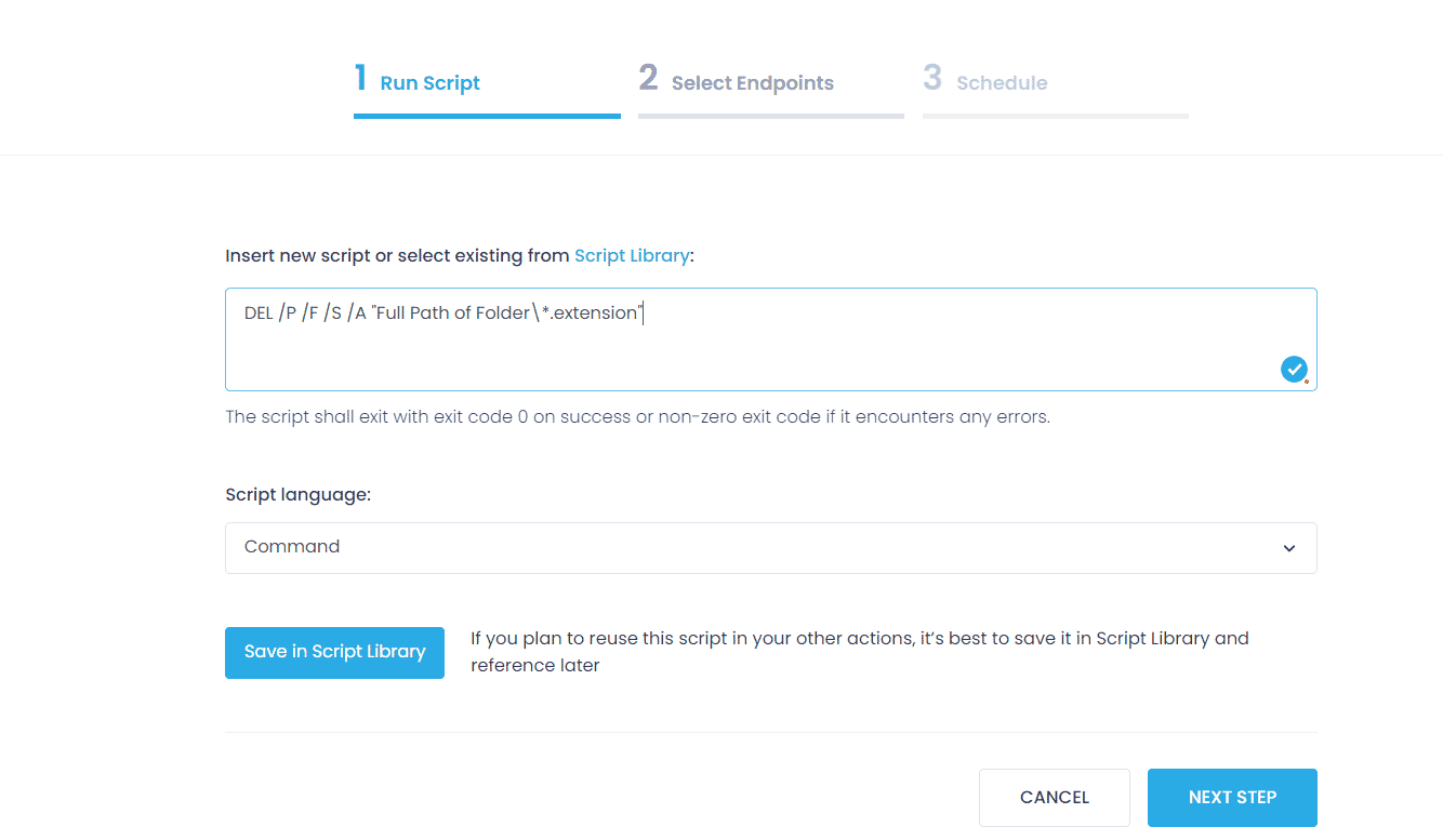 delete files with Action1 delete files with Action1