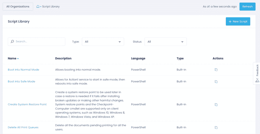 script-library The Script Library comes with numerous ready-to-use scripts