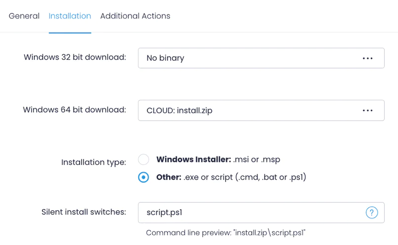 zip-package-script Uploading a ZIP package