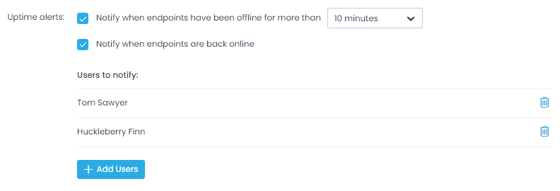 uptime-alerts-settings Uptime alerts settings
