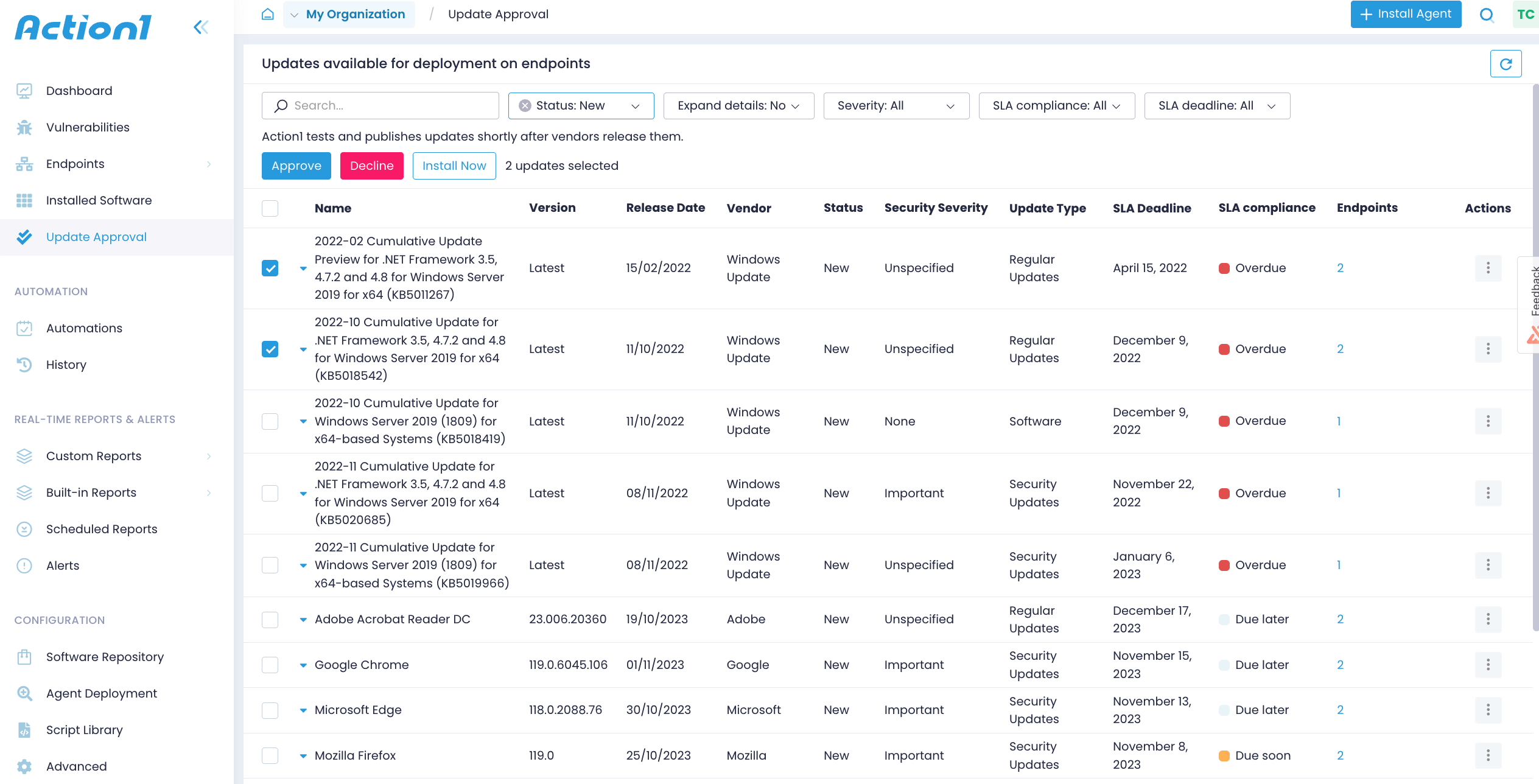 update_approval_view Update Approval view