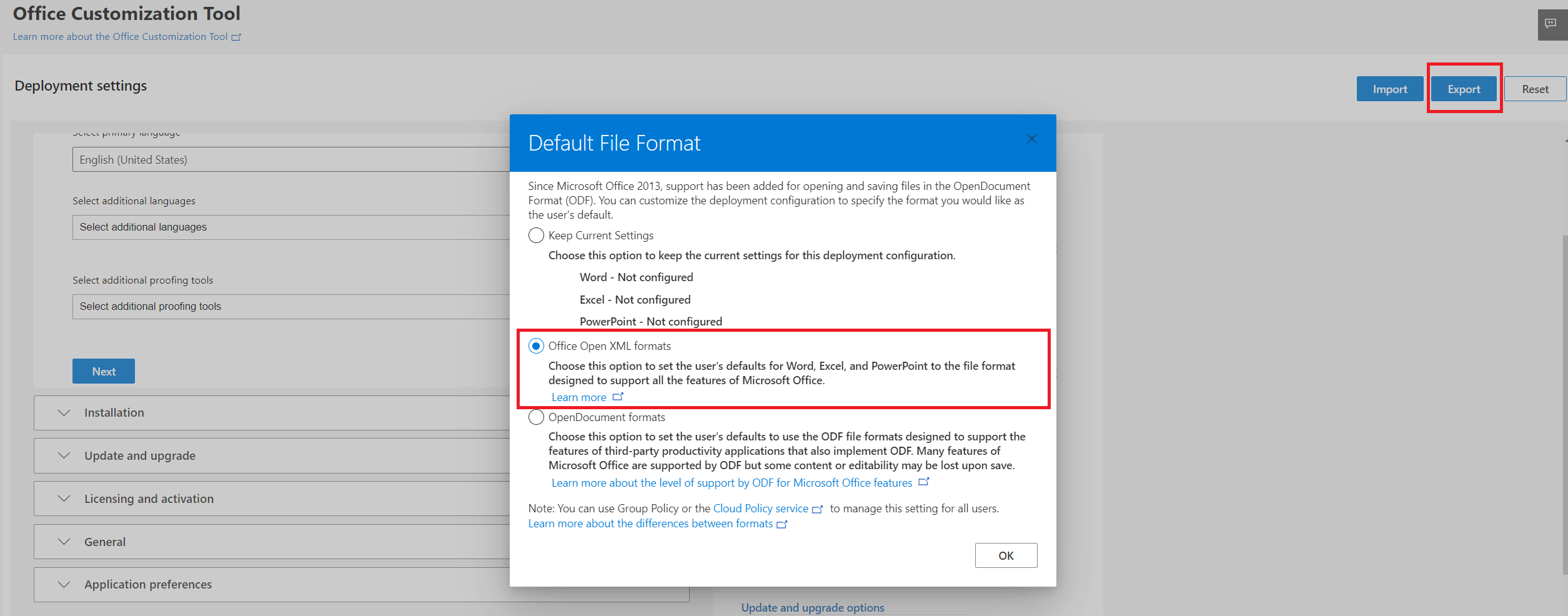 kb_2 Select default file format.
