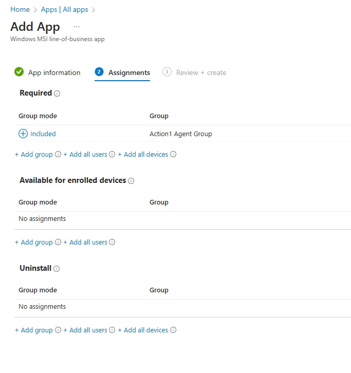 AppAssignGroup Export package configuration.