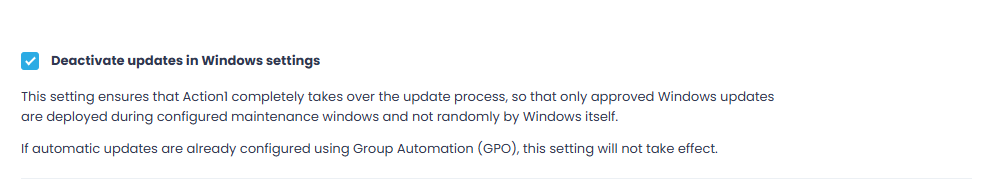 deactivate_updates Patch management - step 3