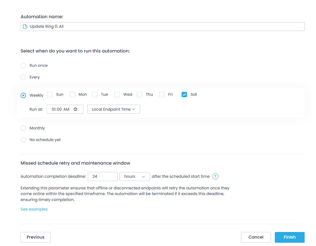 schedule Patch management - step 3
