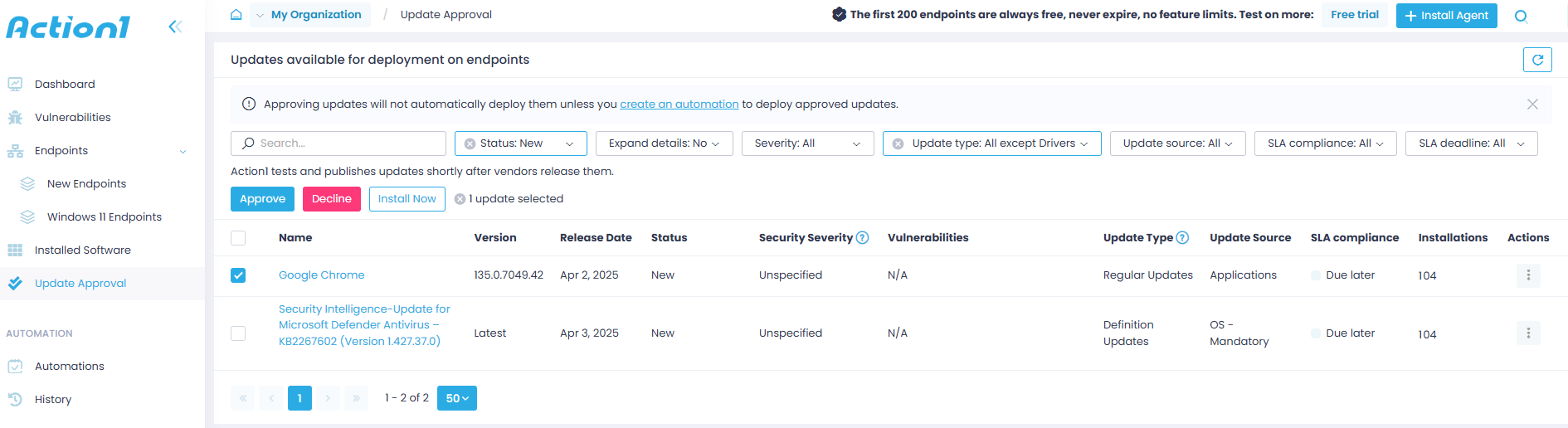 updates-list update approval