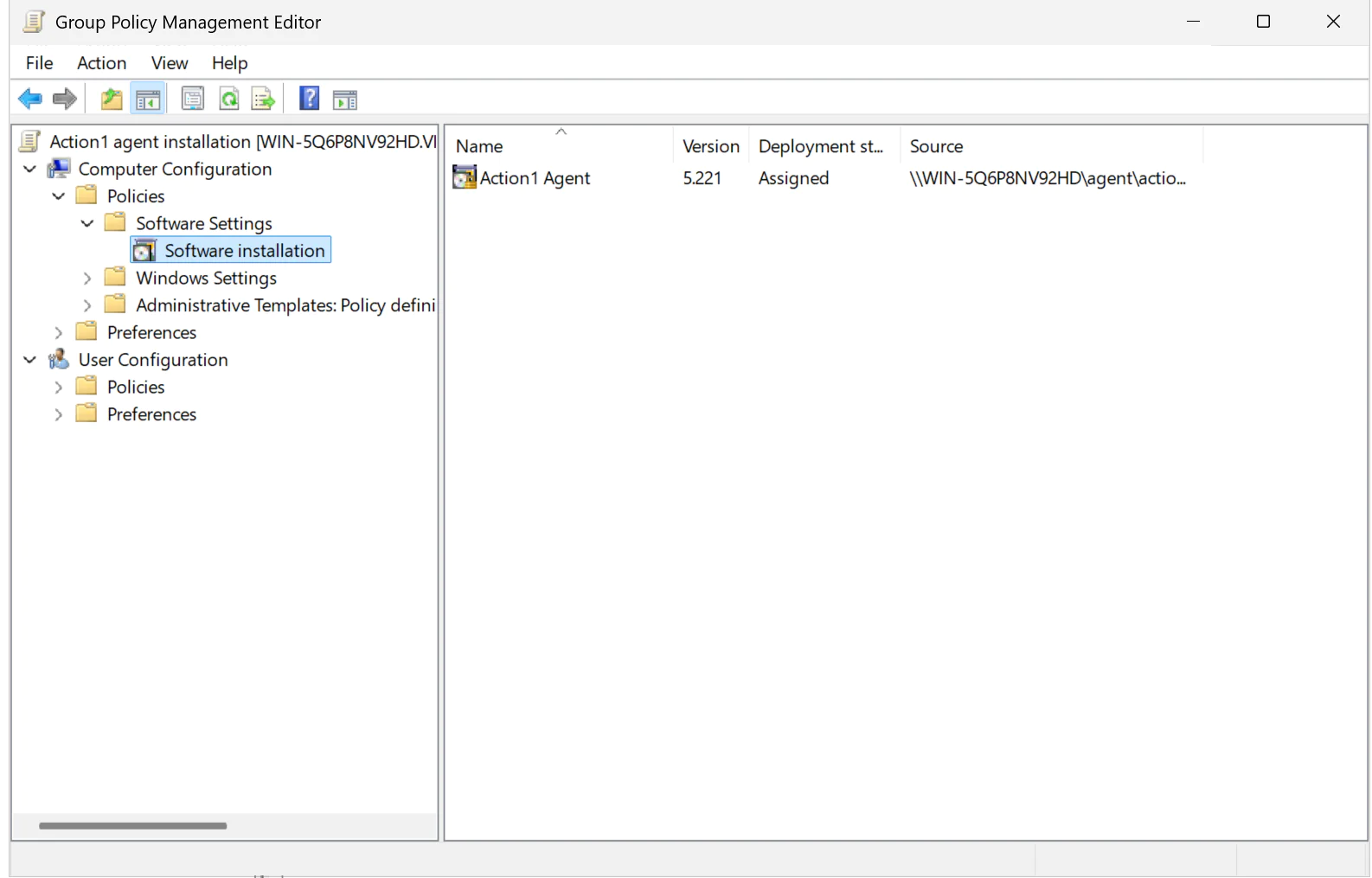 gpo-agent GPO software installation - New package created