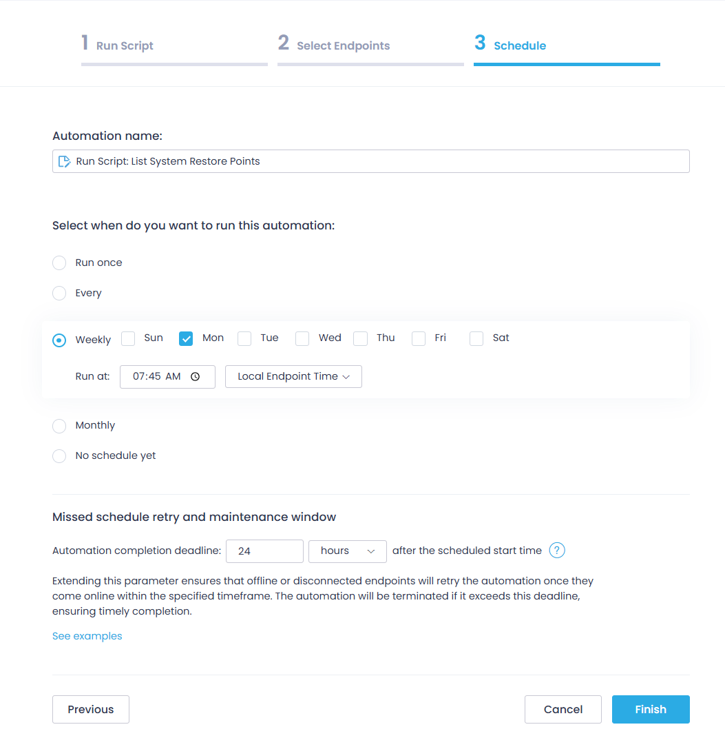Run-script-3 Run script automation - History