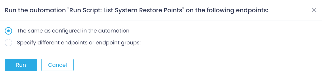 Endpoints view and General tab expanded