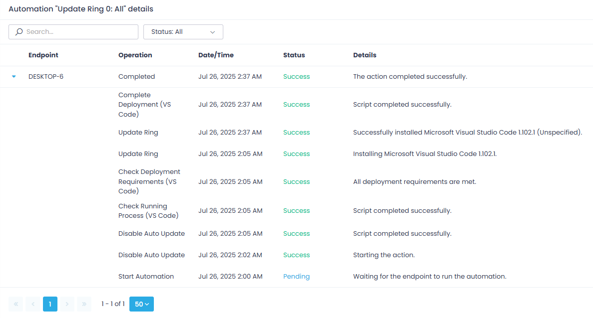 automation_details Endpoints view and General tab expanded