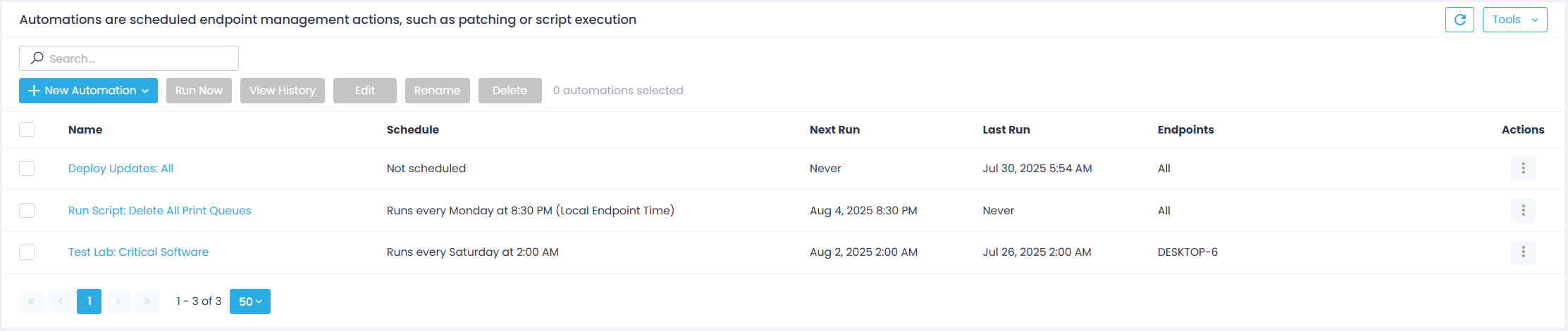 Endpoints view and General tab expanded
