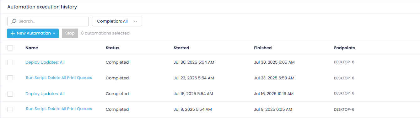 history-all-sessions Endpoints view and General tab expanded